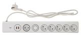 Multiprise parafoudre 16A + 2 USB - blanc - Thomson