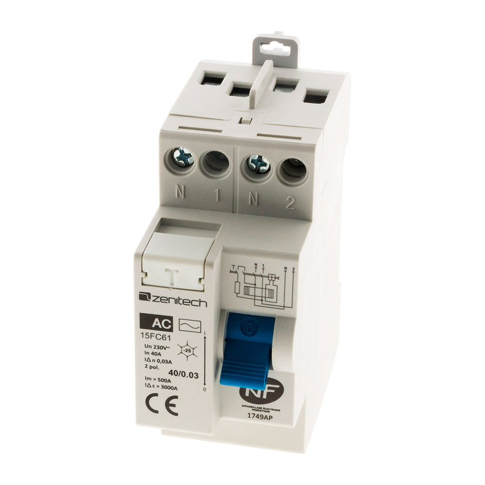 Interrupteur différentiel 30mA Type AC NF - Zenitech