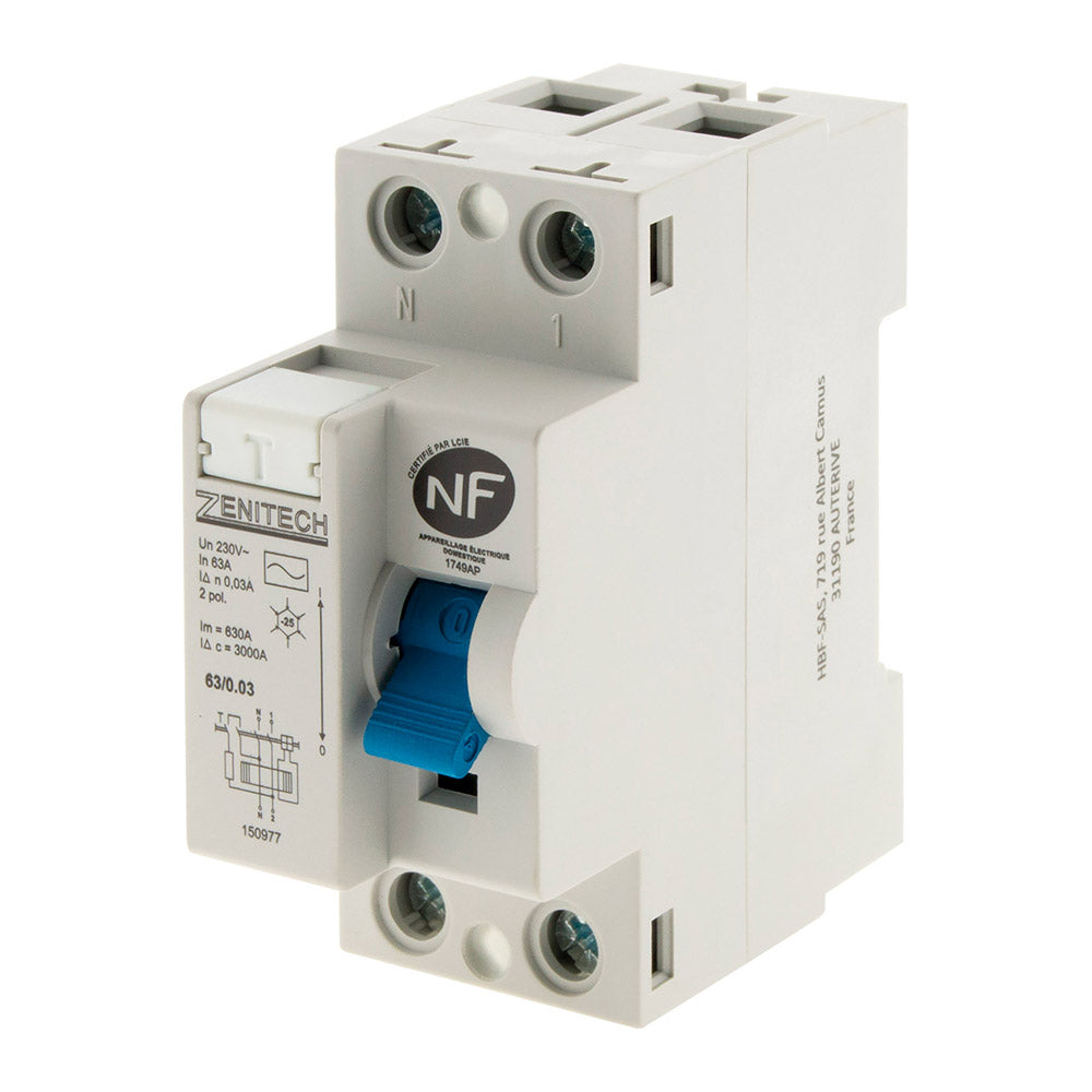 Interrupteur différentiel 30mA Type AC NF - Zenitech