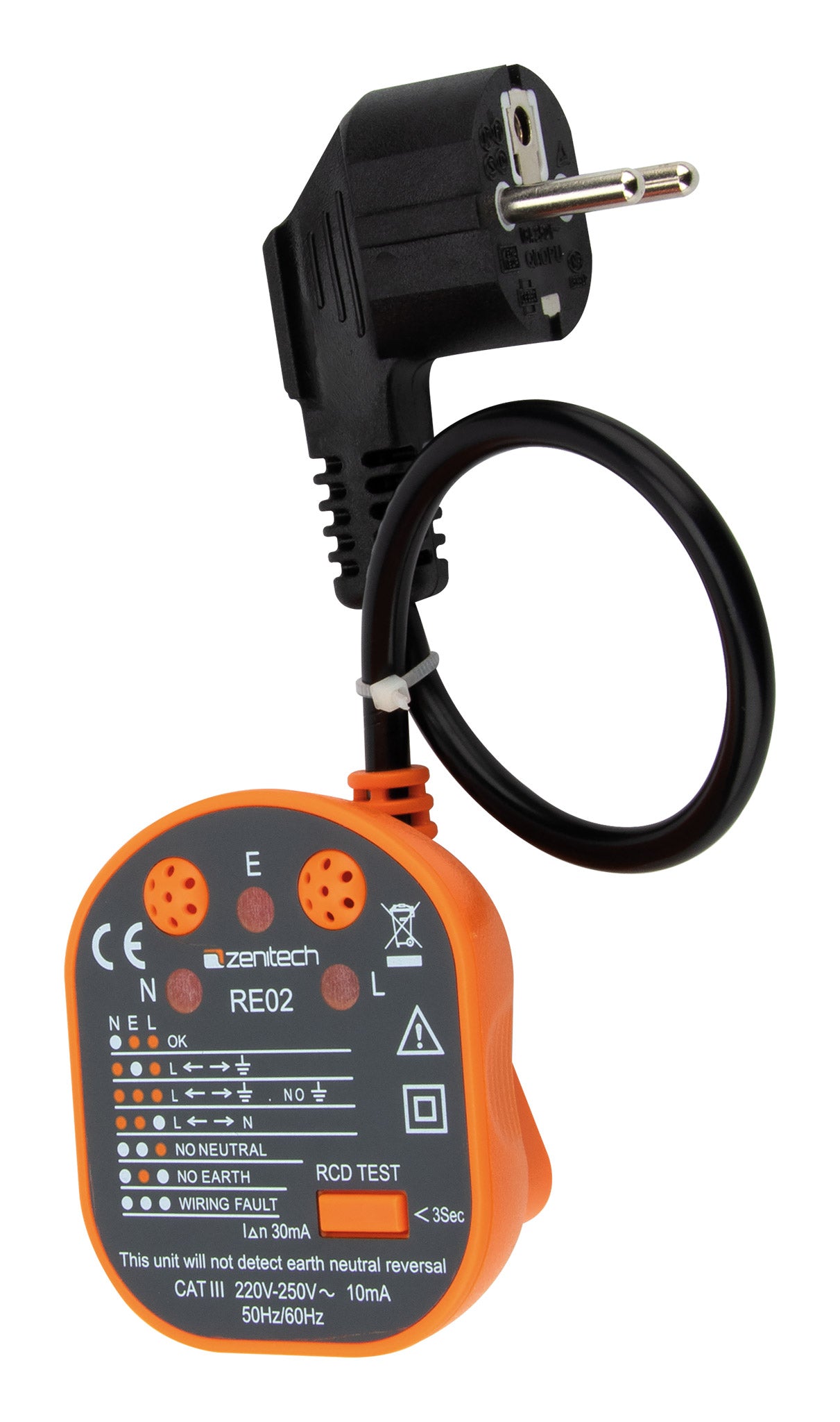 Testeur de prise et de différentiel CATIII - 250V - Zenitech