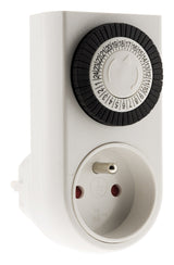 Programmateur mini journalier mécanique avec interrupteur à voyant - Blanc - Otio