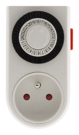 Programmateur mini journalier mécanique avec interrupteur à voyant - Blanc - Otio