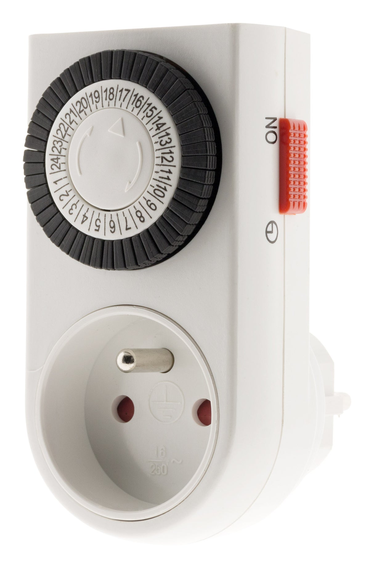 Programmateur mini journalier mécanique avec interrupteur à voyant - Blanc - Otio