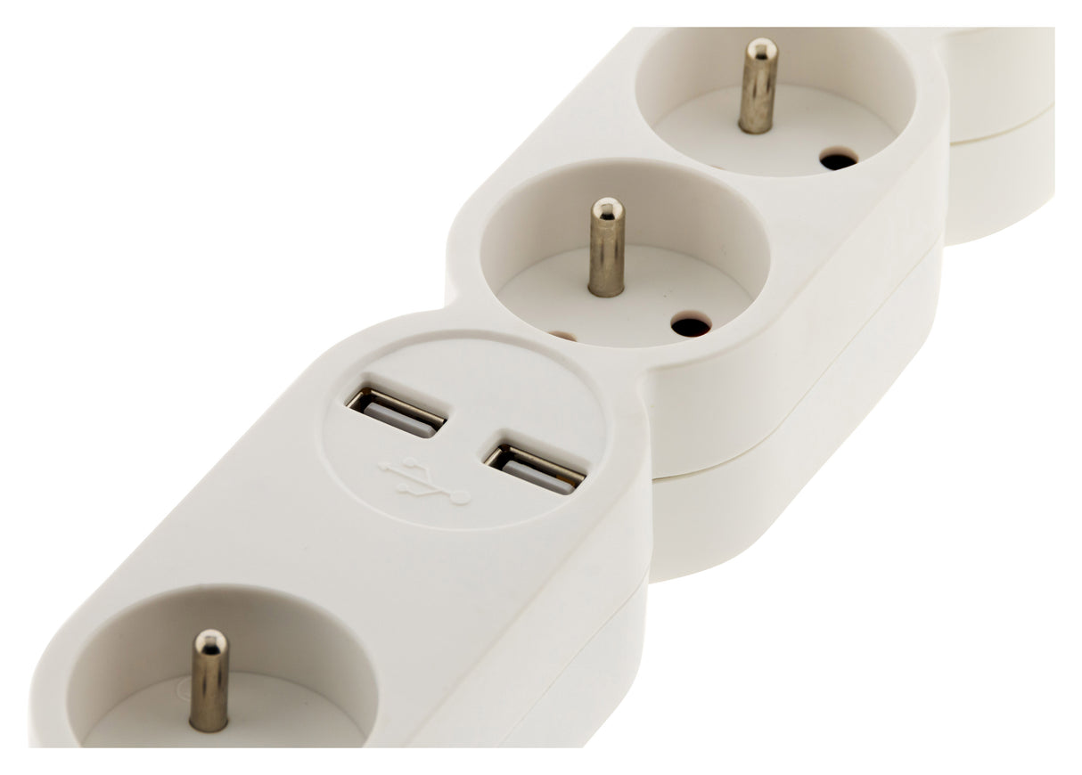 Bloc Home 2P+T + USB + interrupteur - Zenitech