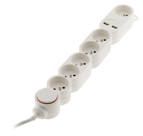 Bloc Home 2P+T + USB + interrupteur - Zenitech
