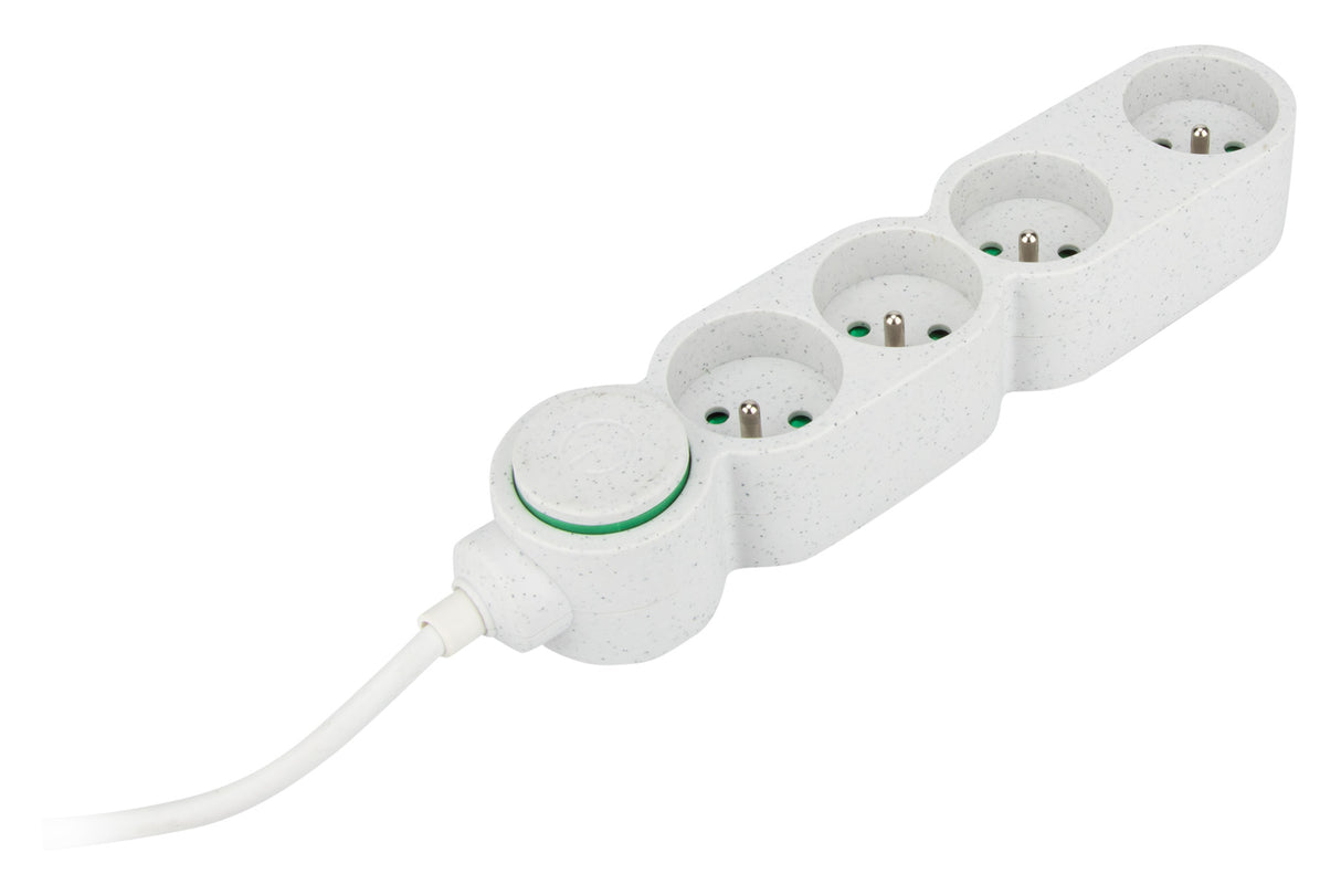 Bloc multiprise Home Green plastique recyclé 2P+T - Zenitech