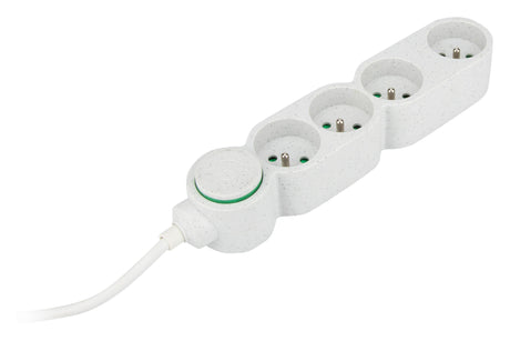 Bloc multiprise Home Green plastique recyclé 2P+T - Zenitech