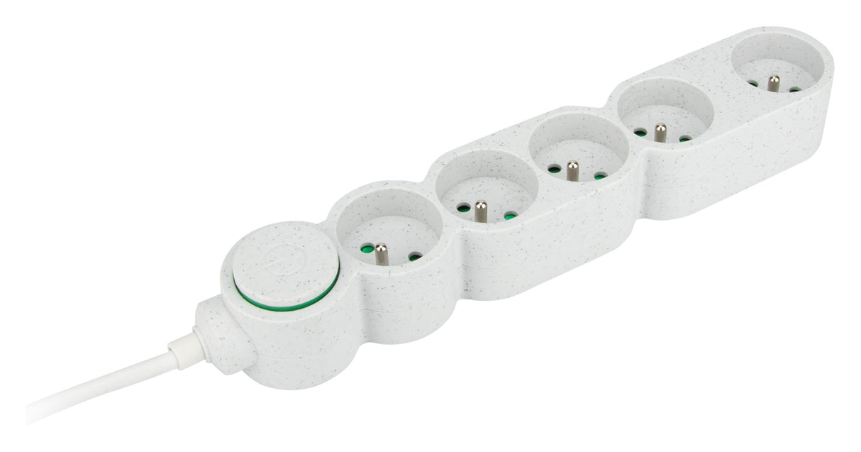 Bloc multiprise Home Green plastique recyclé 2P+T - Zenitech