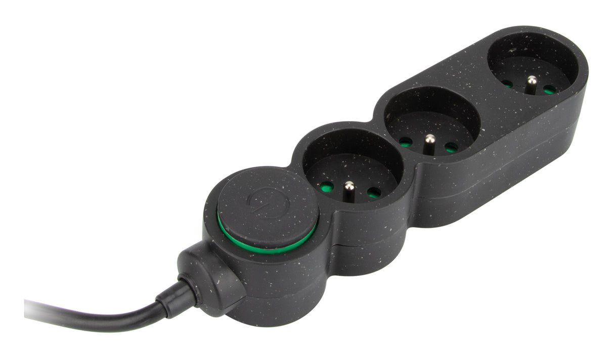 Bloc multiprise Home Green plastique recyclé 2P+T - Zenitech