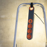 Bloc multiprise Klipo travaux et chantiers avec lampe LED - 3 prises 2P+T et USB Orange - Zenitech