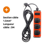 Multiprise étanche 3 prises 16A 2P+T + USB - Zenitech