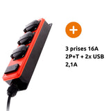 Multiprise étanche 3 prises 16A 2P+T + USB - Zenitech