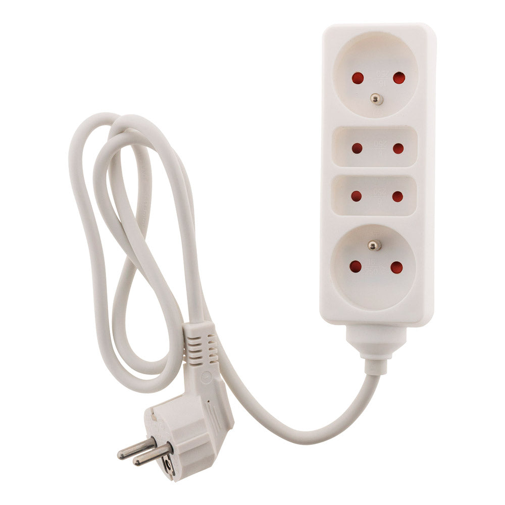 Bloc multiprise 2x6A + 2x16A - Blanc - Zenitech