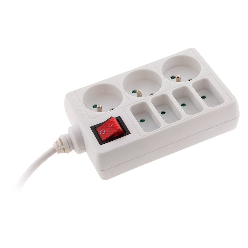 Bloc multiprise 4x6A + 3x16A - Blanc - Zenitech