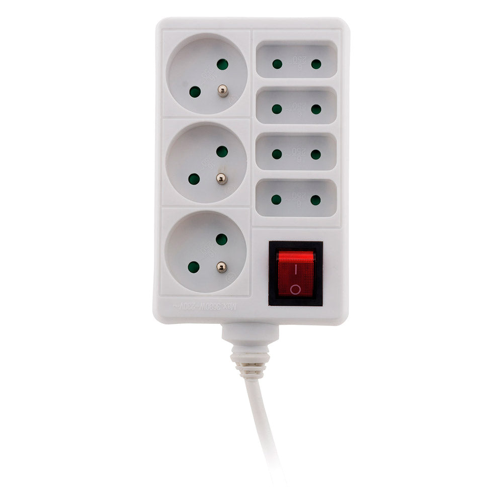 Bloc multiprise 4x6A + 3x16A - Blanc - Zenitech