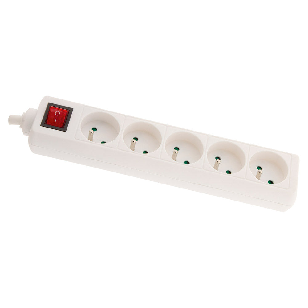 Bloc multiprise 16A 2P+T interrupteur - blanc - Zenitech