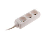 Bloc 3 prises avec fiche extra plate - Blanc - 1m - Zenitech