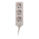 Bloc 3 prises avec fiche extra plate - Blanc - 1m - Zenitech
