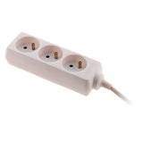 Bloc 3 prises avec fiche extra plate - Blanc - 1m - Zenitech
