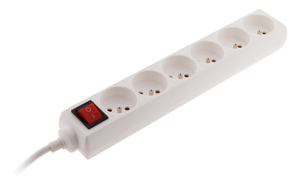 Bloc multiprise 16A 2P+T interrupteur - blanc - Zenitech