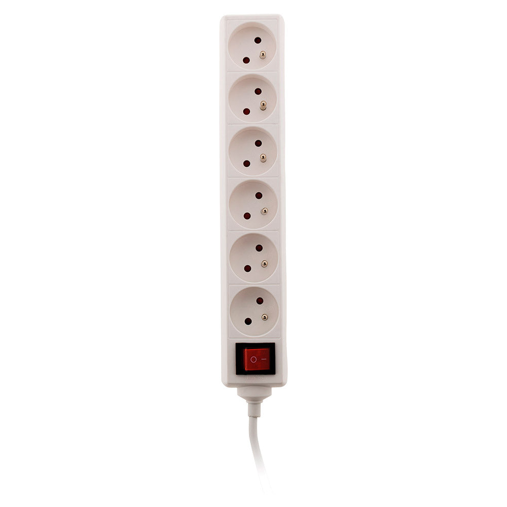 Bloc multiprise 16A 2P+T interrupteur - blanc - Zenitech