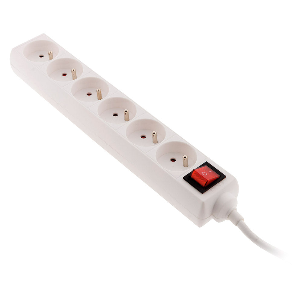 Bloc multiprise 16A 2P+T interrupteur - blanc - Zenitech