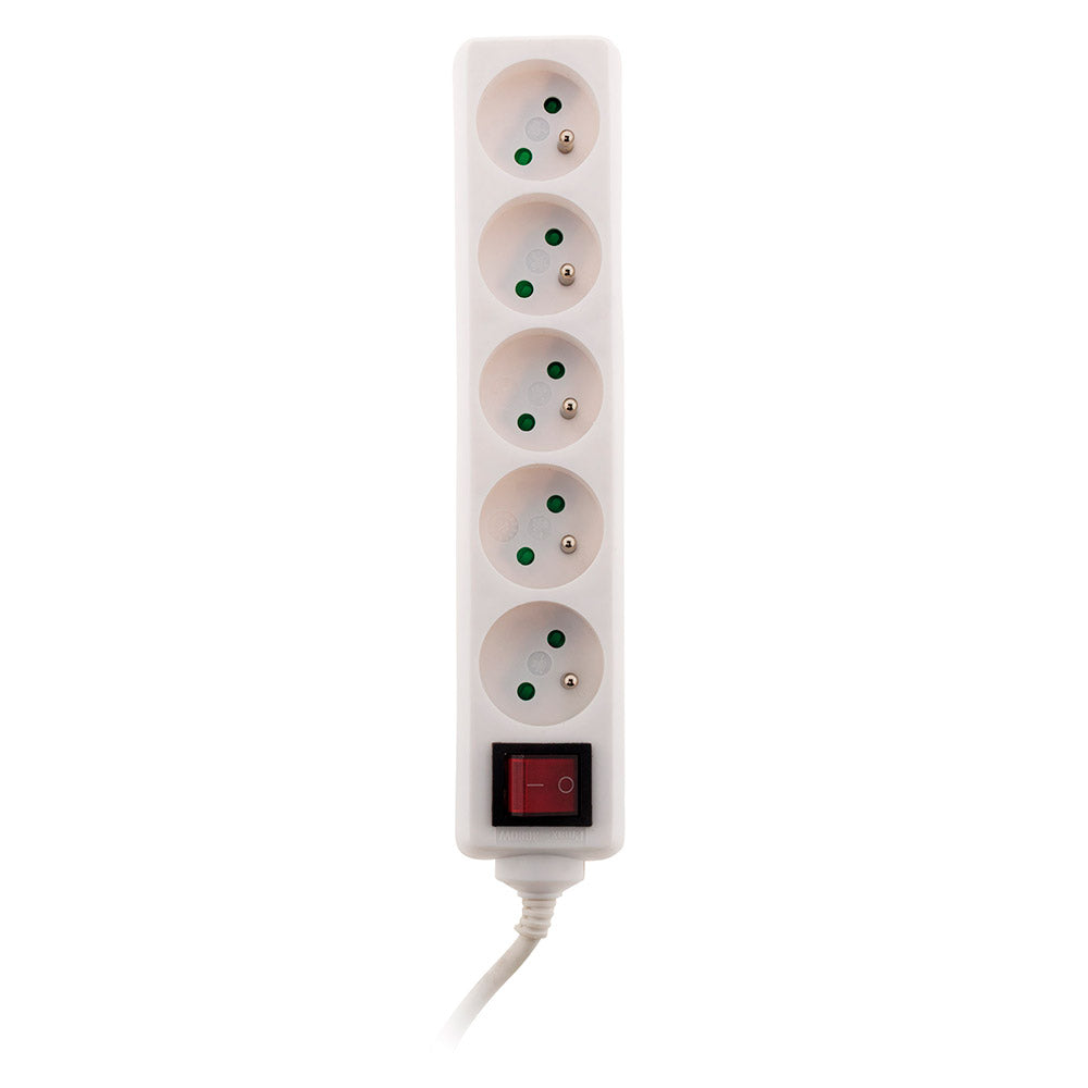 Bloc prises + interrupteur + fiche extraplate 1m - Zenitech