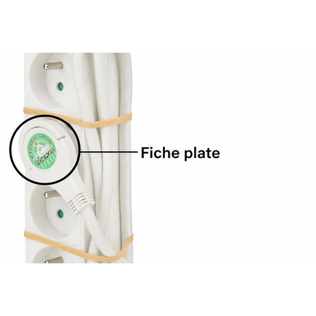 Bloc prises + interrupteur + fiche extraplate 1m - Zenitech