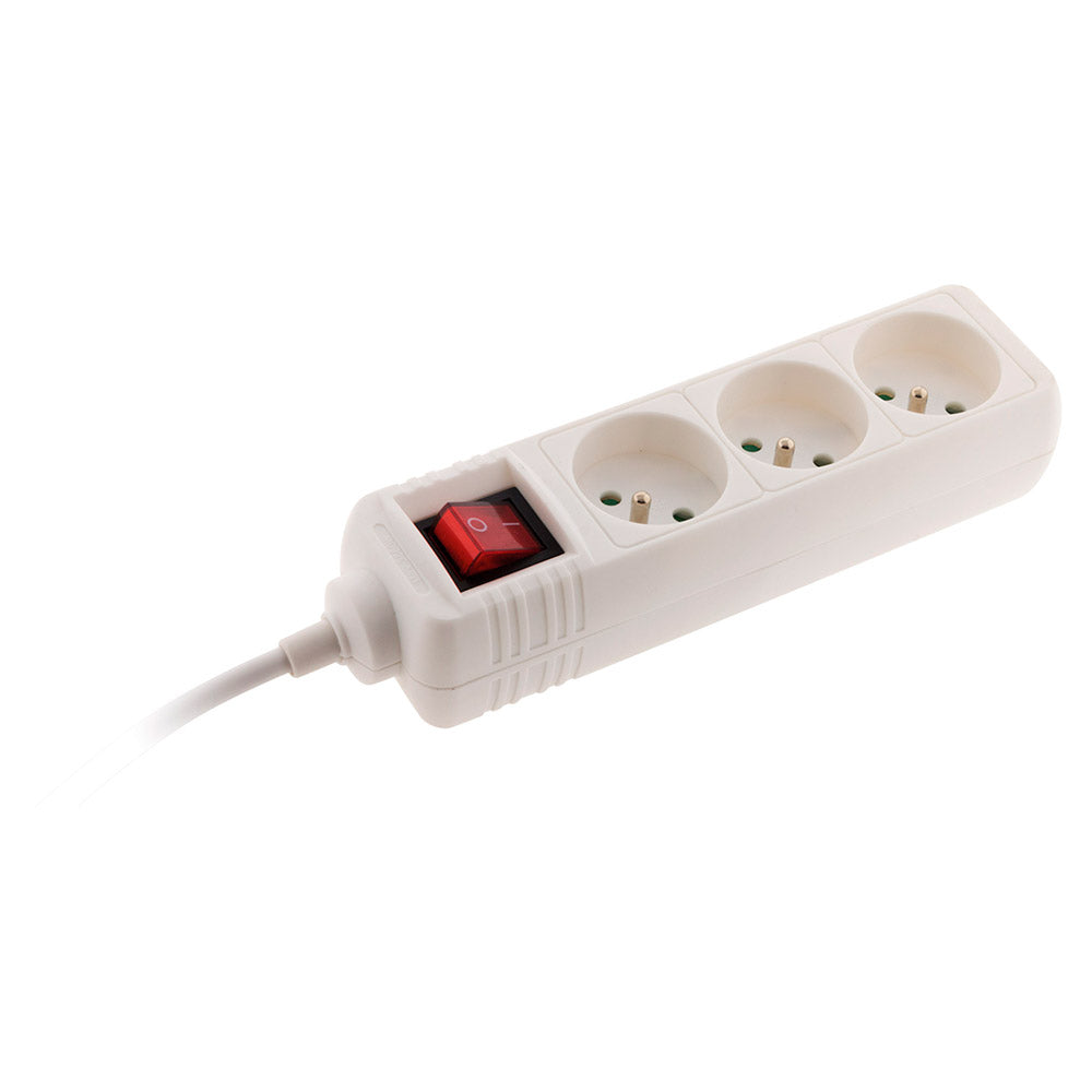 Bloc multiprise 16A 2P+T interrupteur - blanc - Zenitech