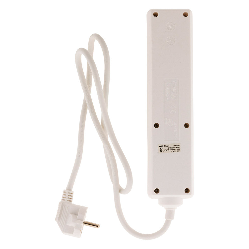 Bloc multiprise 16A 2P+T interrupteur - blanc - Zenitech