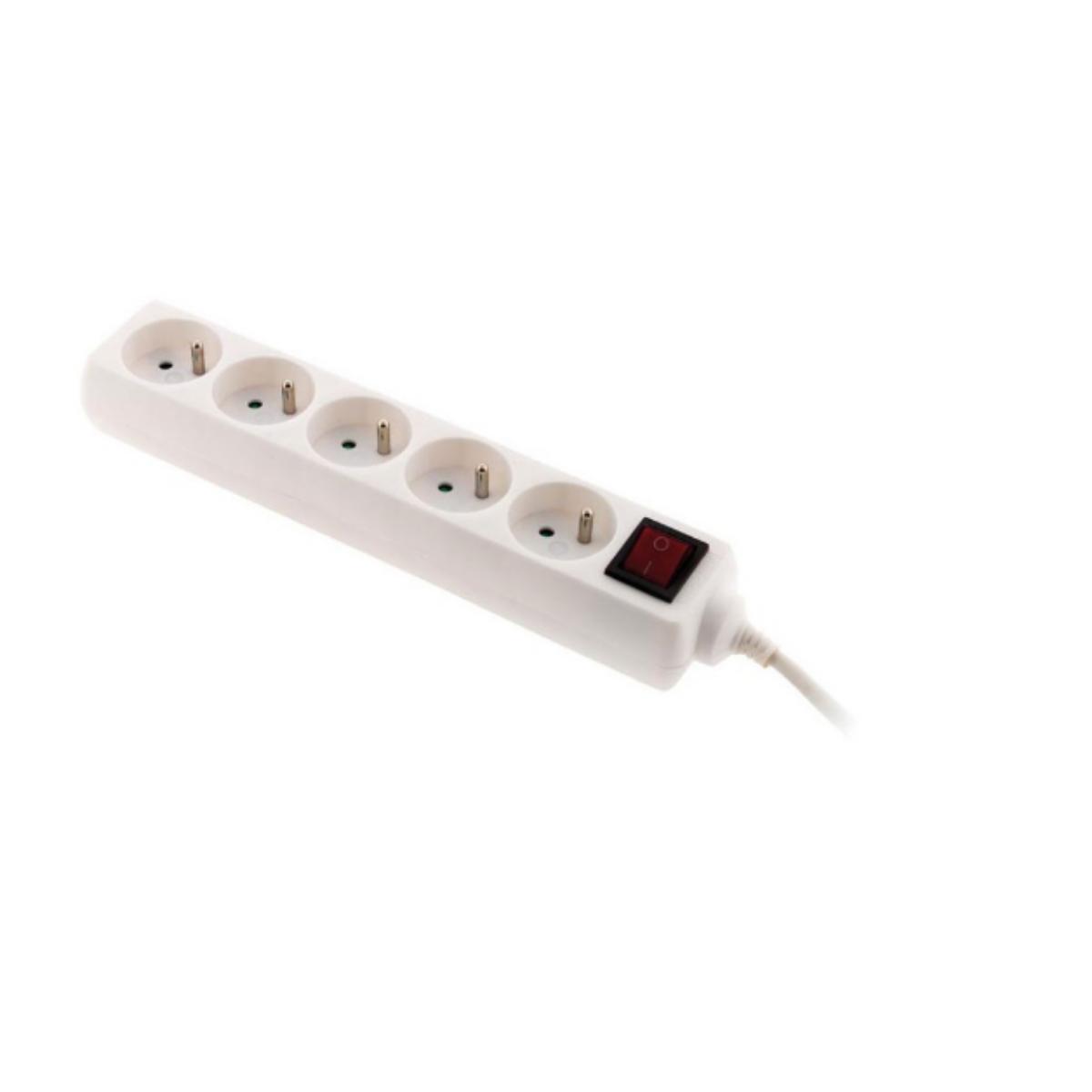 Bloc multiprise 5x16A 2P+T interrupteur - blanc - Zenitech