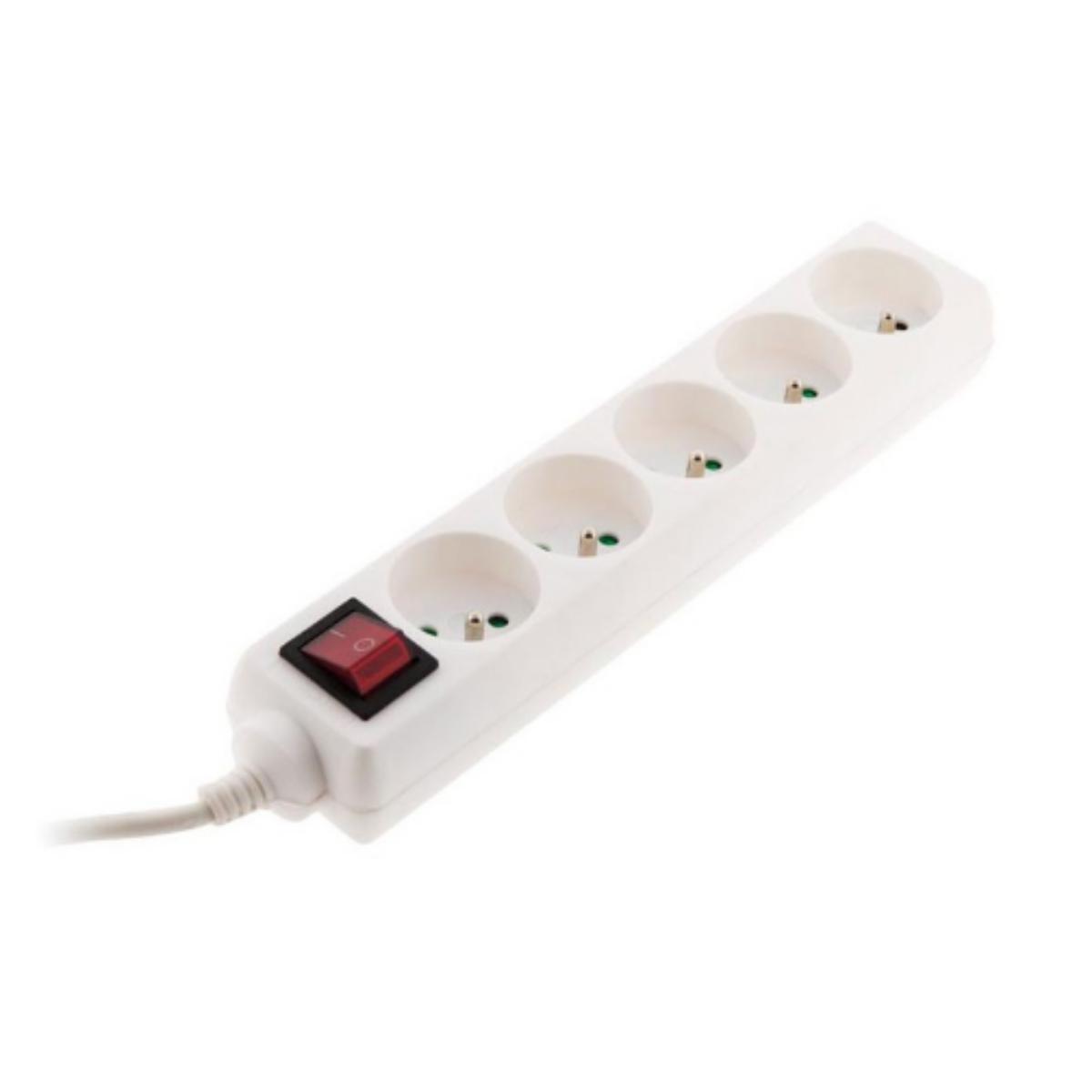 Bloc multiprise 5x16A 2P+T interrupteur - blanc - Zenitech