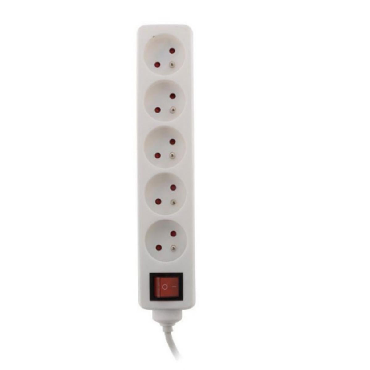 Bloc multiprise 5x16A 2P+T interrupteur - blanc - Zenitech