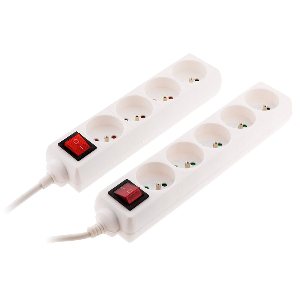 Bloc multiprise 16A 2P+T interrupteur - blanc - Zenitech