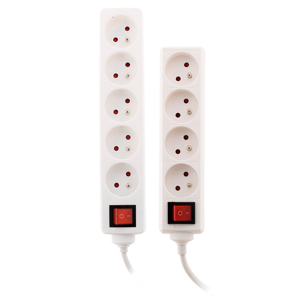 Bloc multiprise 16A 2P+T interrupteur - blanc - Zenitech