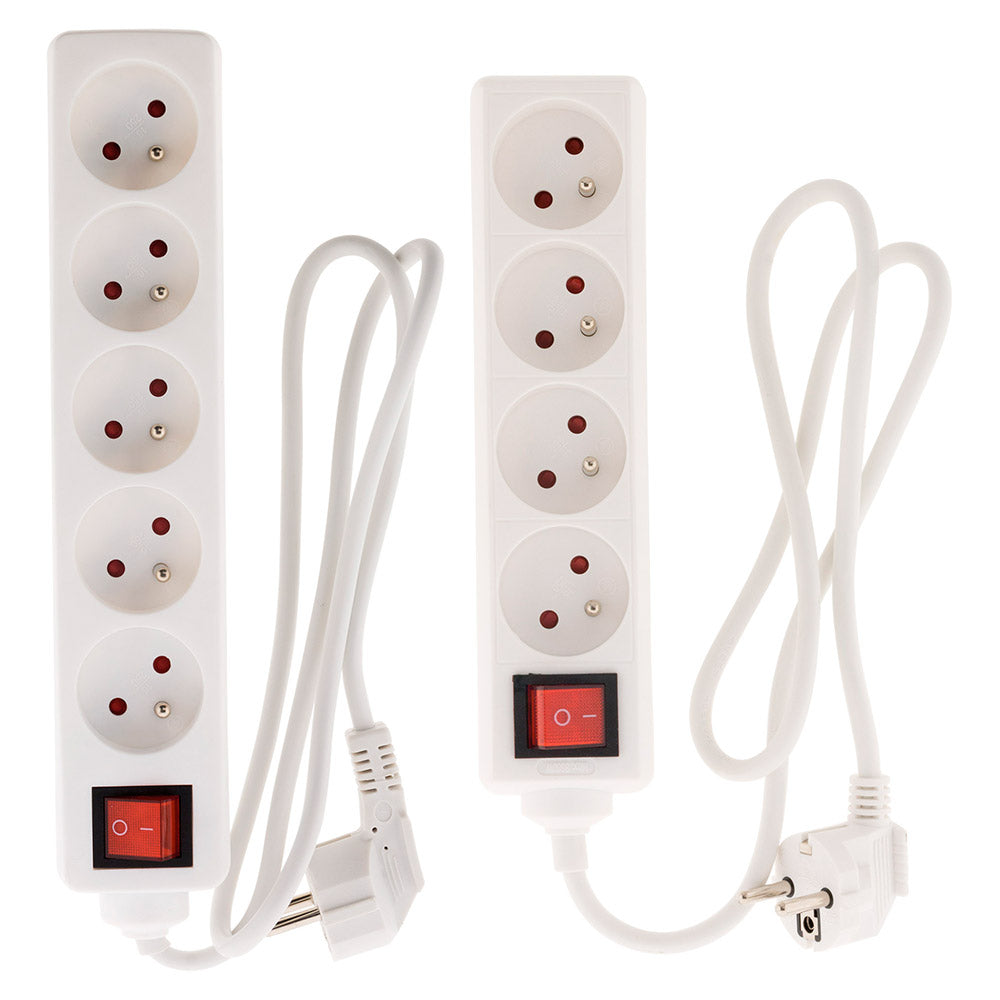 Bloc multiprise 16A 2P+T interrupteur - blanc - Zenitech
