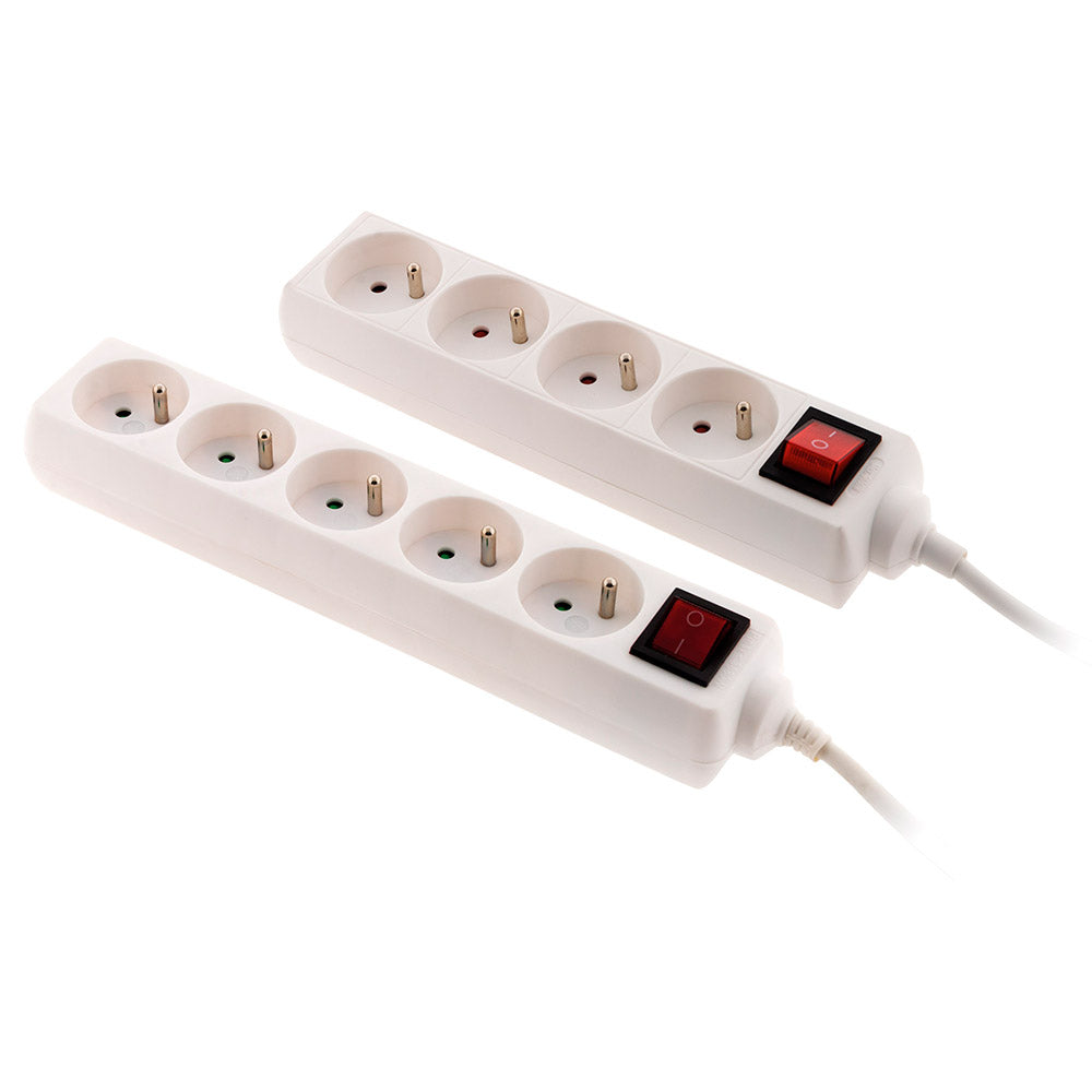 Bloc multiprise 16A 2P+T interrupteur - blanc - Zenitech