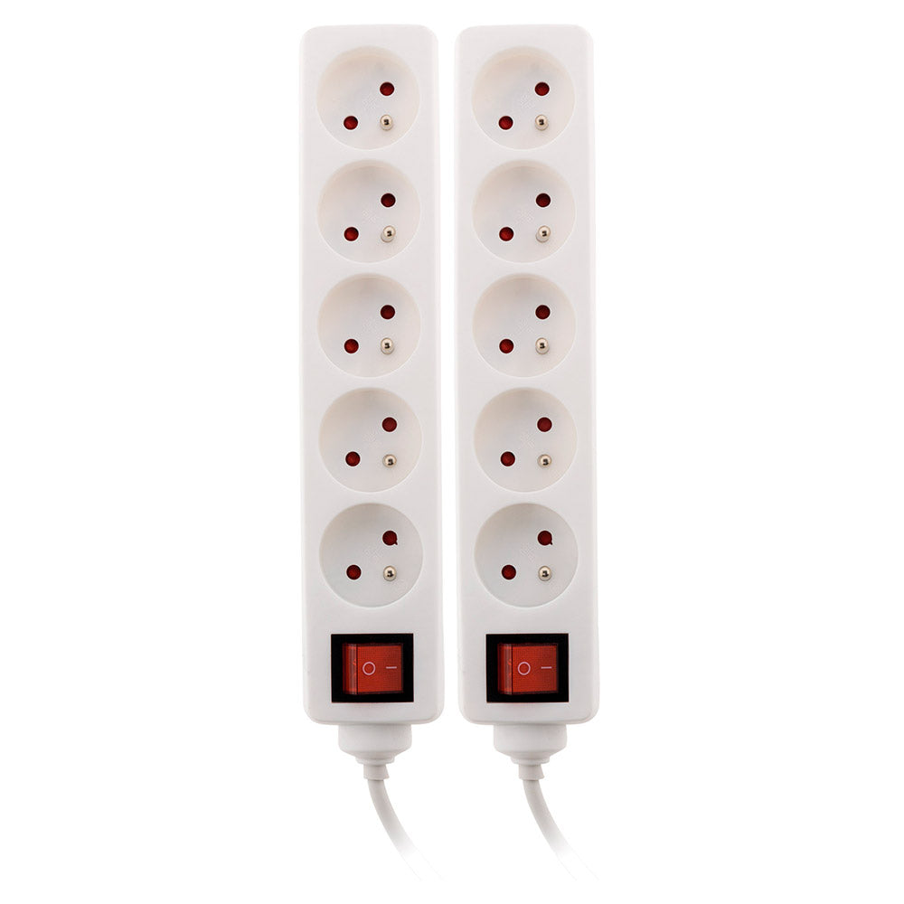 Bloc multiprise 16A 2P+T interrupteur - blanc - Zenitech