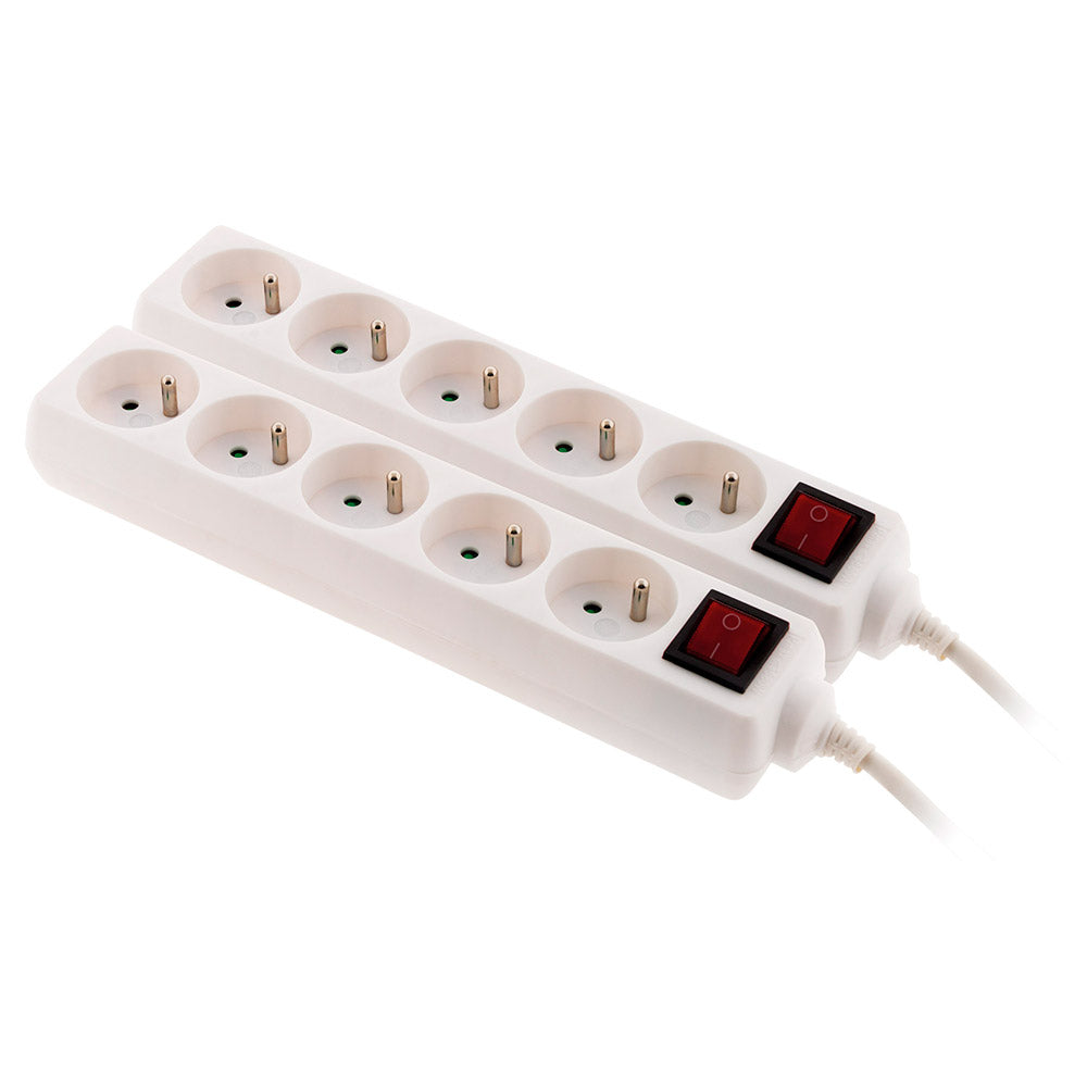 Bloc multiprise 16A 2P+T interrupteur - blanc - Zenitech
