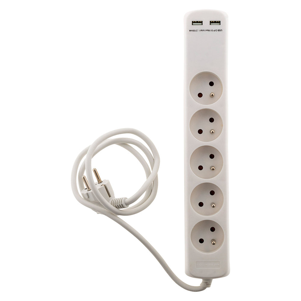 Bloc prises 16A 2P+T avec 2 USB - Zenitech