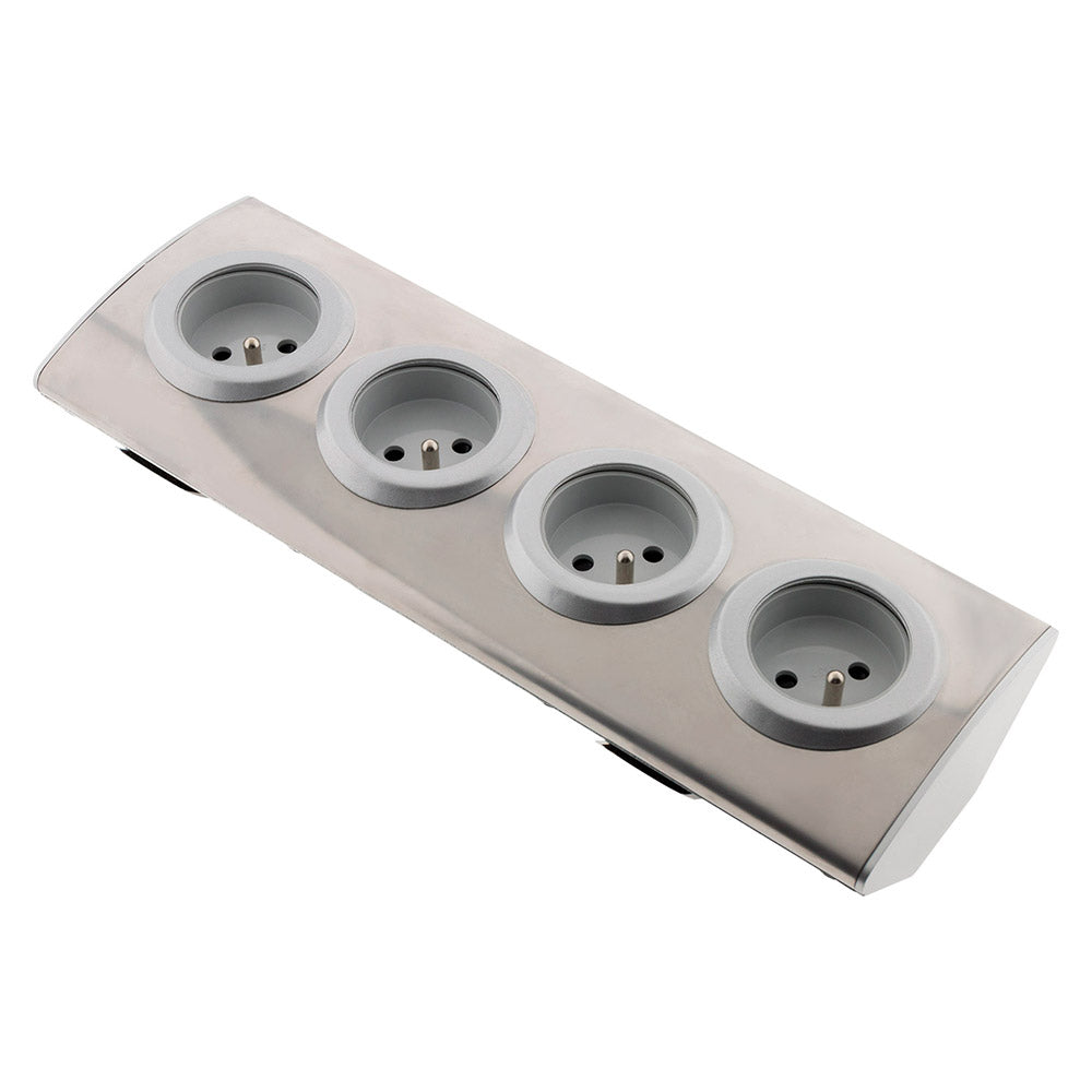 Bloc 4 prises 16A 2P+T à câbler - Gris - Zenitech