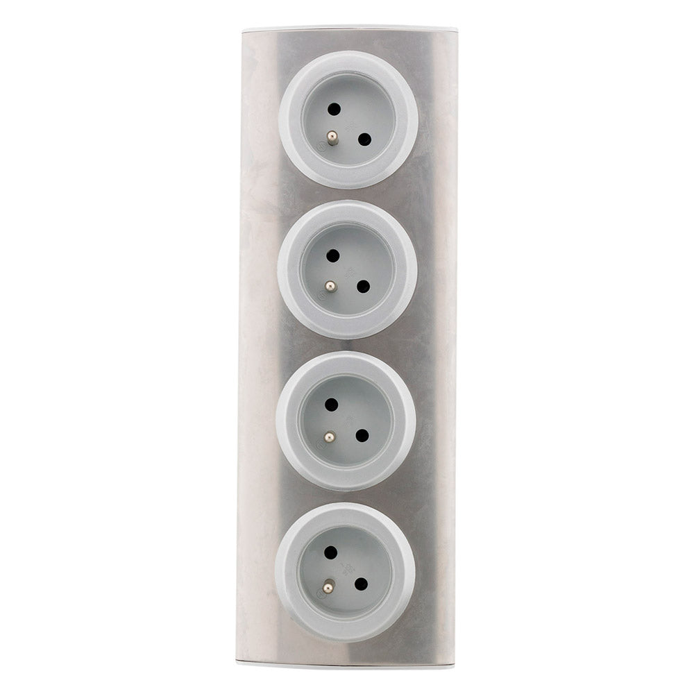 Bloc 4 prises 16A 2P+T à câbler - Gris - Zenitech