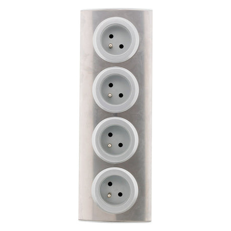 Bloc 4 prises 16A 2P+T à câbler - Gris - Zenitech