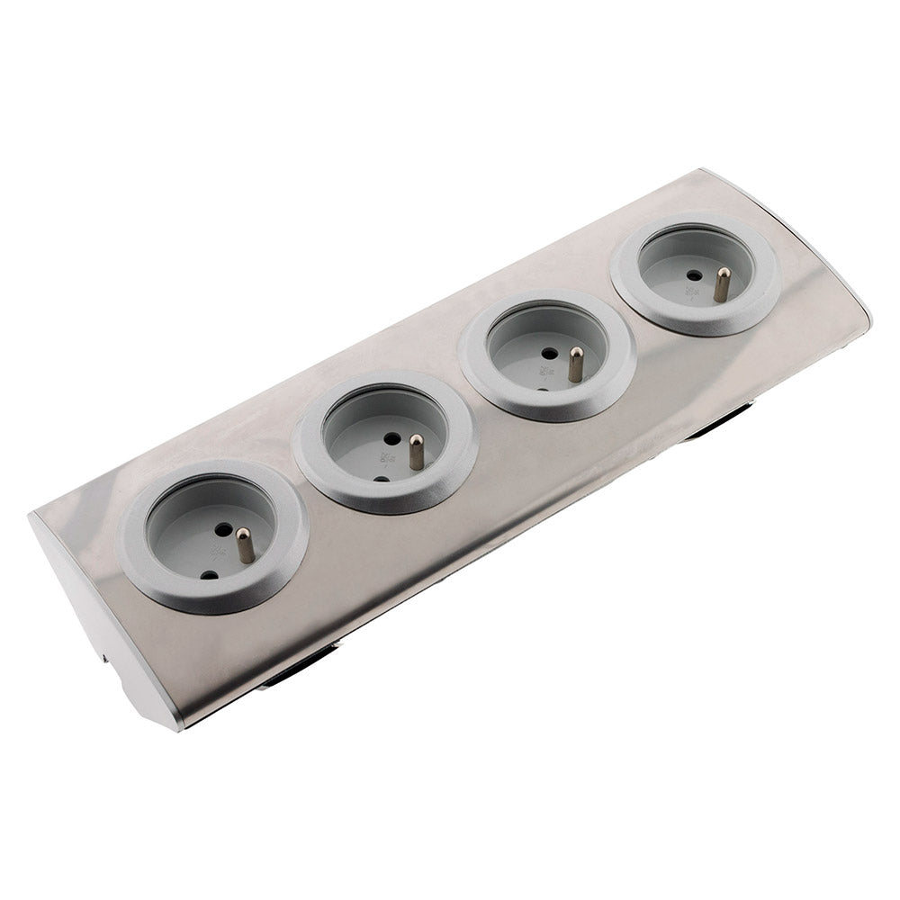 Bloc 4 prises 16A 2P+T à câbler - Gris - Zenitech