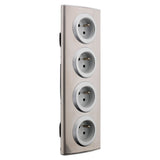 Bloc 4 prises 16A 2P+T à câbler - Gris - Zenitech