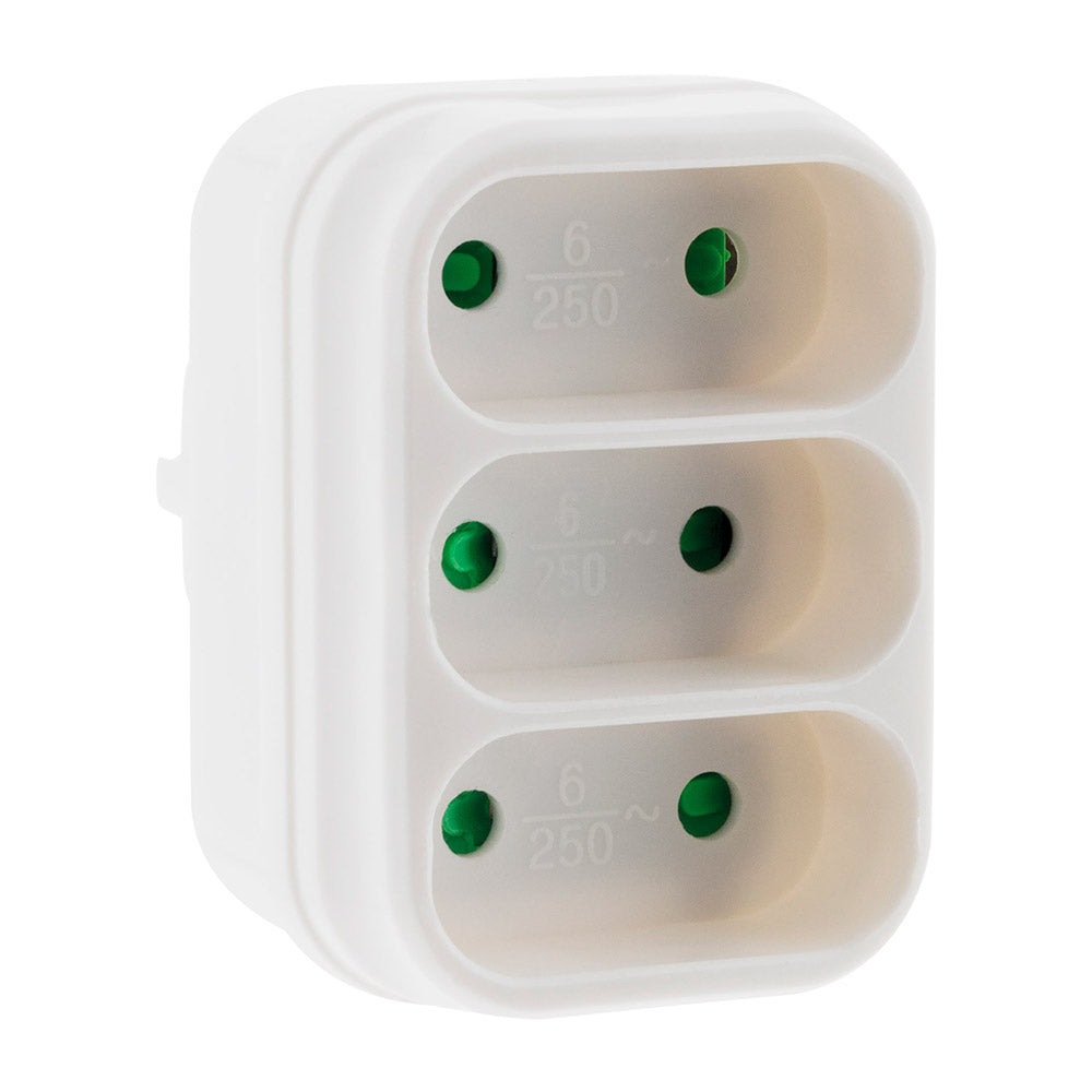 Multiprise de façade 6A - blanc - Zenitech
