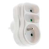Multiprise triplite 2P 6A + 2P+T 16A façade - Zenitech