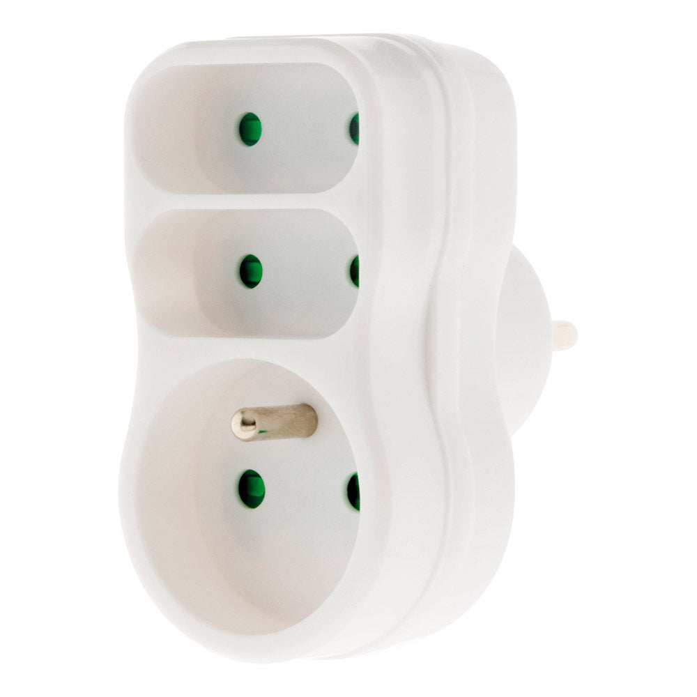 Multiprise triplite 2P 6A + 2P+T 16A façade - Zenitech