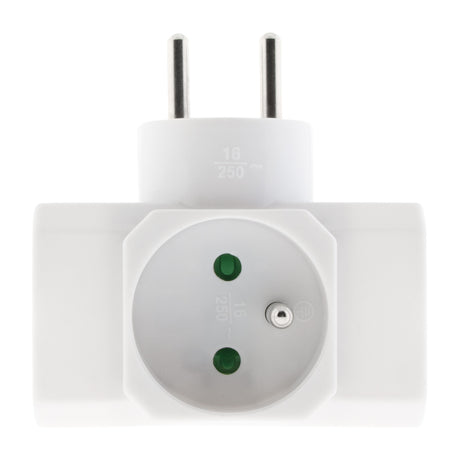 Multiprise triplite 16A 3680W 230V - Blanc - Zenitech