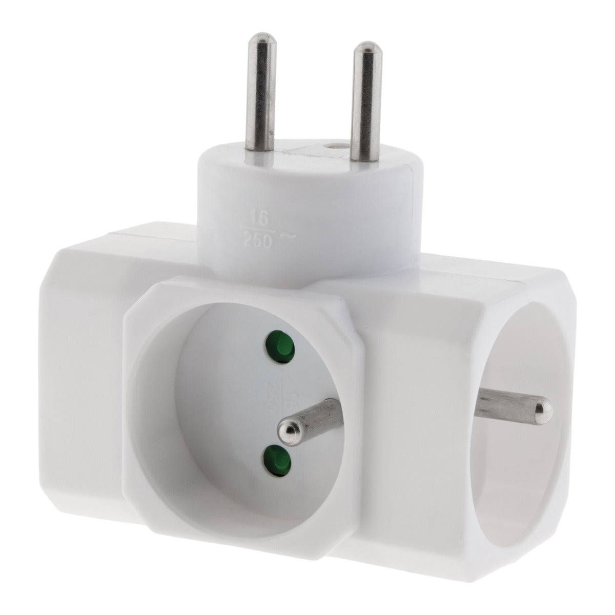 Multiprise triplite 16A 3680W 230V - Blanc - Zenitech